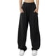 thumbnail image 1 of Pantalones de chándal de cintura alta para mujer, Pantalón recto, holgado, con bolsillo y cintura elástica, informal, de pierna ancha, 1 of 4