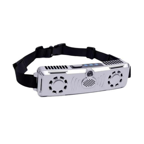 Ventilador de cintura con cinturón ajustable, carga USB, ventilador de refrigeración con motores sin escobillas 2 Plateado