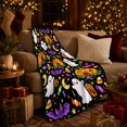 thumbnail image 3 of Cute decorative motif autumn celebration decorative motif Ghosts Trick-Or-Treat Buckets Pumpkin, Warm Flannel Blanket for Living Room and Family Room, Festive autumn celebration Scene, 3 of 9
