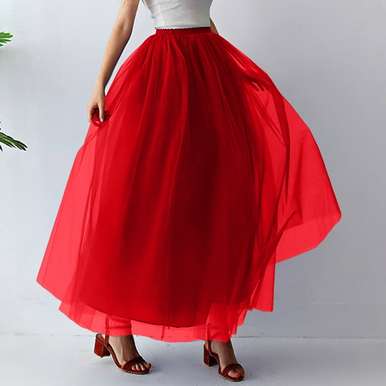 Women Fashion Mid Length Tutu Dress Adult Dress Mesh Half Skirt Wrap Skirts