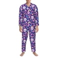 thumbnail image 3 of Naloa Skull mushroom rainbow Men’s Pajamas Set - Long Sleeve Button Down Sleep Shirt and Pajama Bottoms Sleepwear Set-XX-Large, 3 of 7
