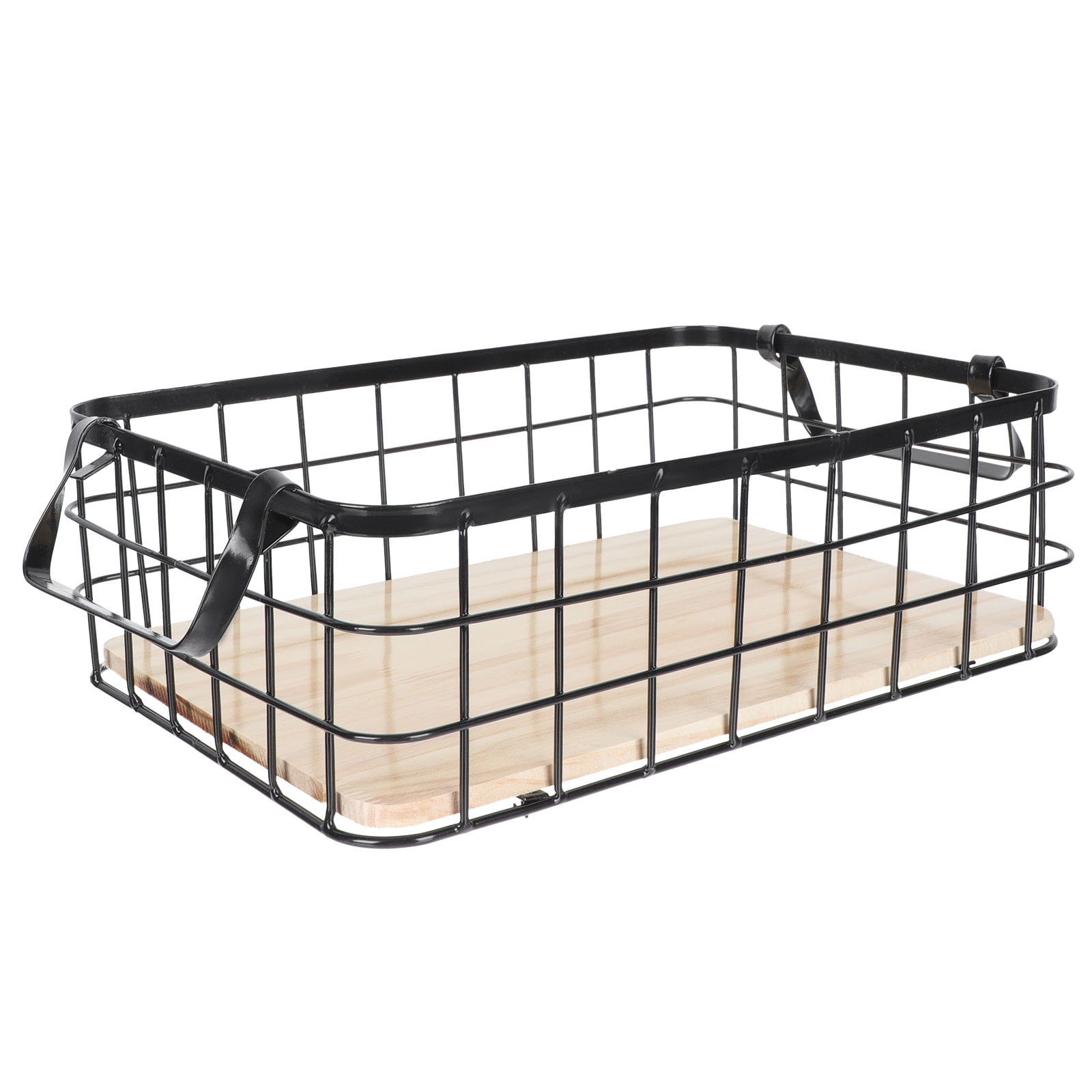 HOMEMAXS Adorable Handheld Iron Basket for Storage Strong Beautiful Black Household Container
