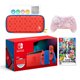 thumbnail image 1 of 2021 New Nintendo Switch Mario Red & Blue Limited Edition with Mario Iconography Carrying Case Bundle With Super Smash Bros. Ultimate And Mytrix Wireless Switch Pro Controller and Accessories Nintendo HADSKEAAA, 1 of 2