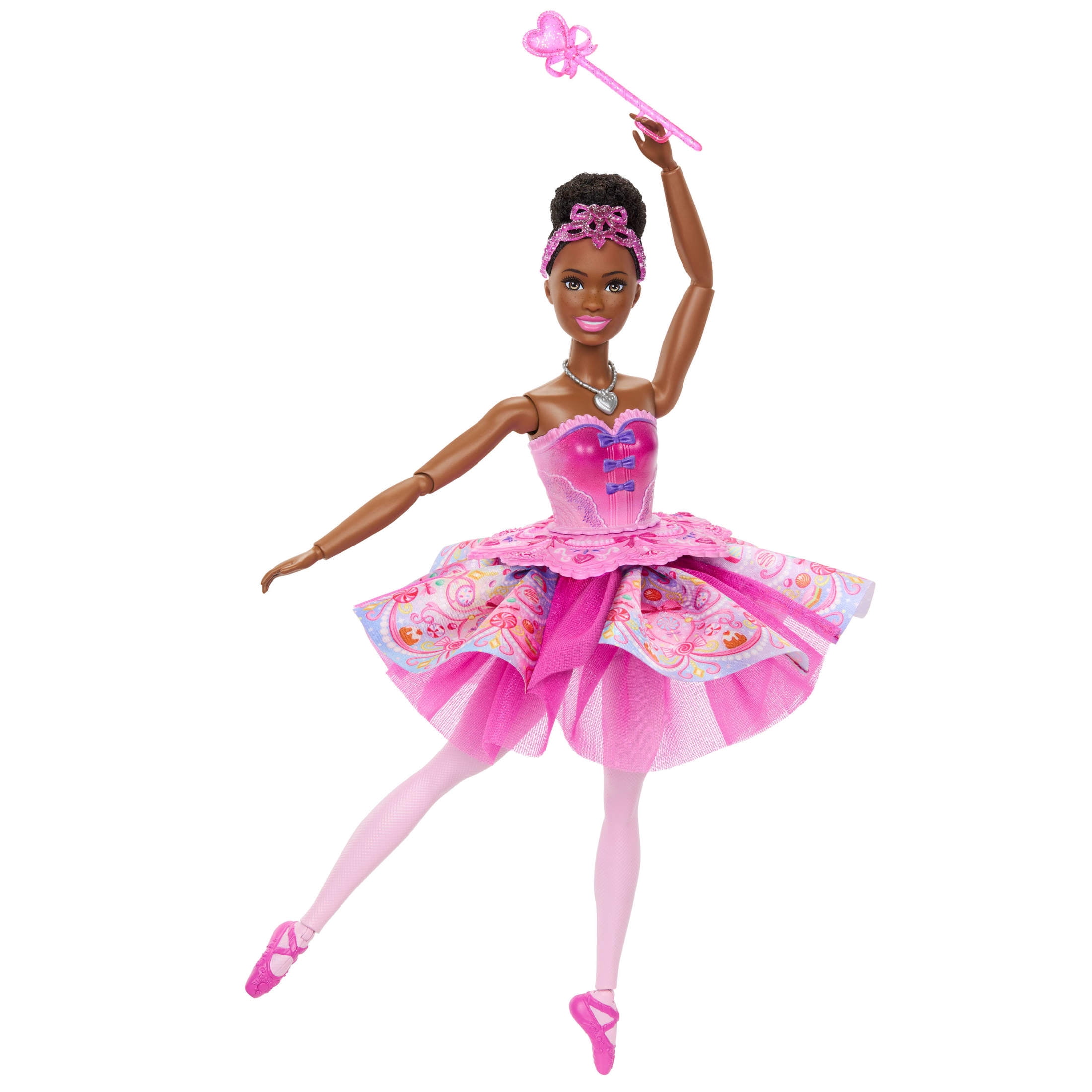 Barbie in the Nutcracker Sugar Plum Doll with Transforming Tutu, Wand & Ballerina Accessories, Brown Hair