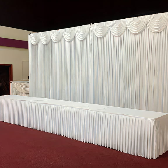 Luxury 10x10ft Wedding Backdrop Curtain - Elegant White Photobooth Drape, No Power Needed, Machine Washable - Perfect for Weddings, Parties & Photo Studios