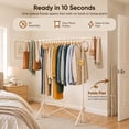 thumbnail image 3 of HOKEEPER Foldable Clothes Rack, Heavy Duty Clothing Garment Rack for Hanging Clothes Adjustable Height Tool-Free Instant Setup Beige, 3 of 9