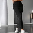 thumbnail image 4 of comerut Women Fall Winter Skirt High Waist Knitted Elastic Thick Warm Ankle Length Striped Slim Fit Soft Sheath Lady Maxi Skirt, 4 of 8