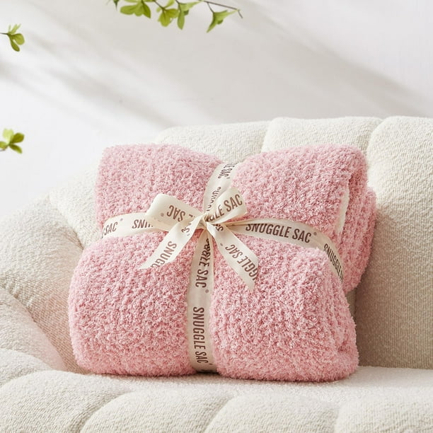 Manta Snuggle Sac, color rosa mantequilla, reversible, 125 x 178 cm