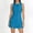 Blue, variant on Womens Summer Sleeveless Mini Dress A Line Button Office Work Mini Dress Slim Fit Crewneck Short Dress