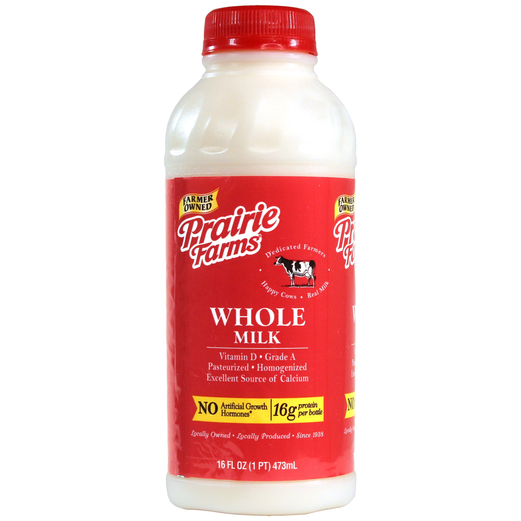 Prairie Farms Whole, Vitamin D Milk, Pint, 16 Fl Oz