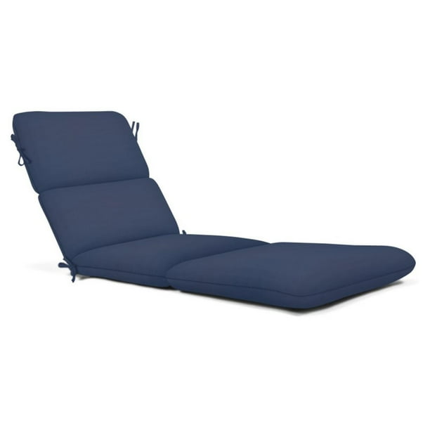 Sunbrella Solid Outdoor Chaise Cushion 74 x 22 in. Canvas Navy