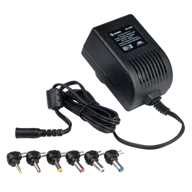 Eliminador regulado Steren ELI-2500 de 3 a 12 Vcc 2,5, A con puntas intercambiables
