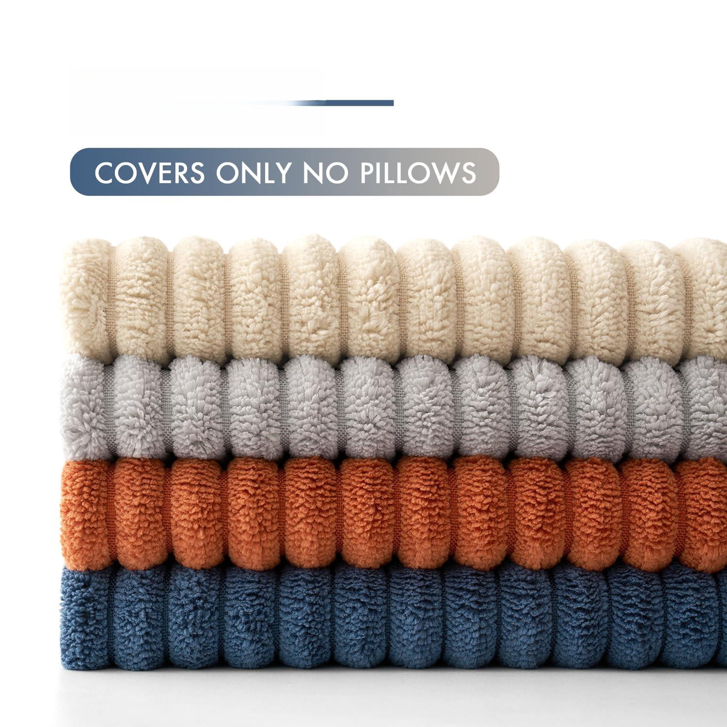 Boho Farmhouse Throw Pillow Covers 18x18 Inch Set Of 4 Summer Mordern Neutral Cushion Soft Corduroy Nordic Home Decor For Couch Bed Sofa Living Room Blue-yellow