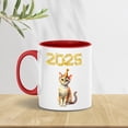 thumbnail image 4 of Happy New Year Devon Rex Welcome 2025 Balloon Firework Party 11oz Accent Two-tone Mug Cat Lover Kitten Owner Gifts Coffee Tea Cup - 01014, 4 of 5
