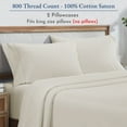 thumbnail image 4 of California Design Den 800 Thread Count King Size Pillow Cases Set of 2, 100% Cotton Sateen, Heirloom Soft Smooth & Thick, Fits King Pillows - Ivory (Cream Tone), 4 of 9
