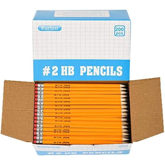 Wood-Cased #2 HB Pencils, Pre-sharpened, 200 Count Bulk Pack$$Office