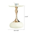 thumbnail image 3 of White Living Room Side Table - Compact Space Decoration Metal With Golden Sparkle Easy Assembly Article Small Gleam Quick Furniture, 3 of 6