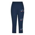 thumbnail image 3 of Juslio Girls Pants Kids Girls Fashion Print Summer Leisure Yoga Leggings Sports Cropped（Navy Capris， 3 Years）, 3 of 8