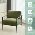 thumbnail image 6 of Green Accent Chair Armchair Chenille Mid Century Modern Accent Chair Metal Leg Comfy Cushion for Living Room, 6 of 11