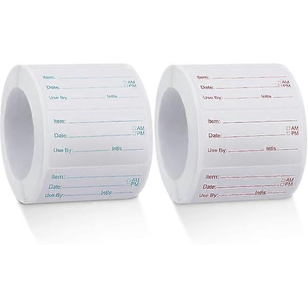 2 rolls 1000 pieces soluble food labels food canning removable stickers red and blue(t-0-g)