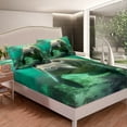 thumbnail image 3 of Erosebridal Kawaii Manatee Twin Bedding Set for Manatee Lovers Gift,3D Manatee Bed Sheets Teens,Marine Ocean Life Bed Set,Underwater World Sheet Set 3Pcs with 1 Pillowcase,Teal, 3 of 5