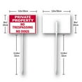 12x8 IN Private Property No Trespassing, No Dogs Yard Sign with Stake