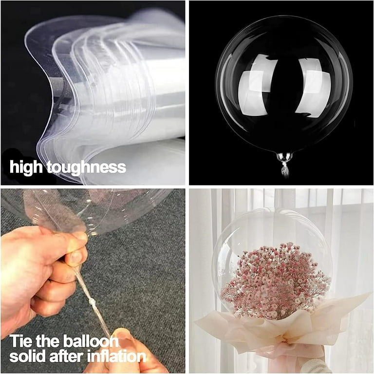 Round Clear Bobo Balloon for Flower Stuffing, 12/20/24 Inch - 20 Counts -  BBJ Wraps – BBJ WRAPS