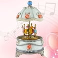 thumbnail image 4 of Matashi Carousel Faberge Egg Music Box Plays Swan Lake with Flowers and Silver Accent,Elegant Table Top Ornament w/, 4 of 7