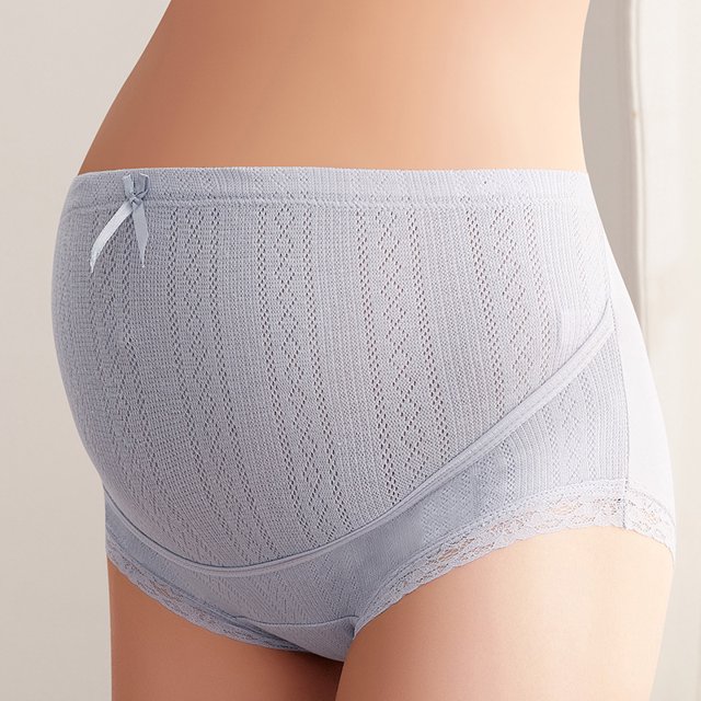 Ropa interior de mujer embarazada de gran tamaño con entrepierna interior de algodón elástico alto en el segundo trimestre del embarazo, cintura alta, embarazo temprano, ropa interior fina para