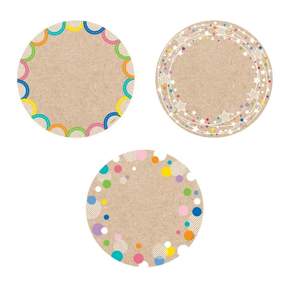 Creative Teaching Press Krafty Pop Colorful Kraft Cards 6 Inch Designer Cut-Outs, Pack of 36