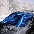 thumbnail image 2 of Xoenoiee Blue Wolf Lightning Print Car Windshield Cover for Ice and Snow, Windshield Snow Cover for SUV Truck Sedan, Car Frost Shield Snow Cover Automotive Winter Accessories, 2 of 7