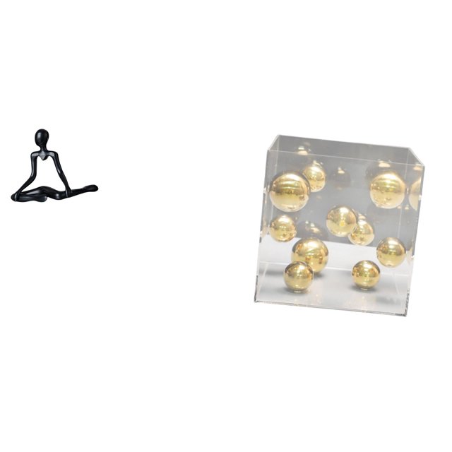 Figura de pensador abstracto creativo con cubierta de bola de acrílico transparente, adorno de escritorio único para la entrada del dormitorio, regalo