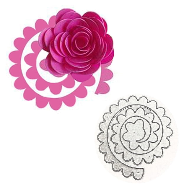 Troquel metálico VOBRAMY 6 x 5,7 cm flor espiral 3D