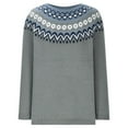 thumbnail image 4 of Wiyuqeen Chandails Amusants pour Femmes à Manches Longues, Chandail à Imprimé Fair Isle, Col Rond, Raglan Vintage, Chandails d'Automne en Tricot à Blocs de Couleur, 4 of 6