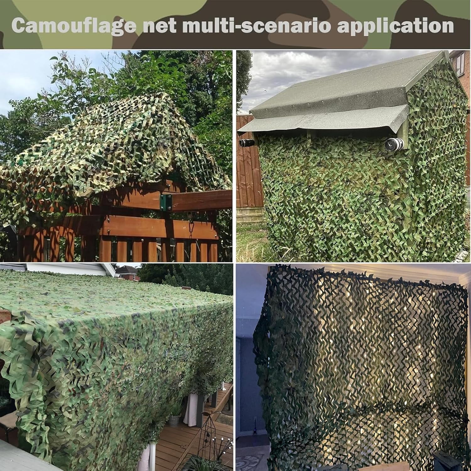 Camo Netting Camouflage Netting 20x20 10x20 10x10 Bulk Roll Burlap Camo Tarp Sunshade Net for Hunting Blind Dinosaur Birthday Jungle MilitaryTheme Party Decoration Camping Shooting