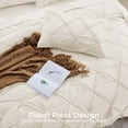 thumbnail image 5 of Queen Comforter Set, 7-Piece Bed in a Bag, Pintuck Bedding Sets for All Season, Includes Comforter, Flat Sheet, Fitted Sheet, Pillowcases and Pillowshams, Beige, 5 of 10