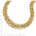 thumbnail image 3 of Leslie's Real 14kt Yellow Gold Polished & Textured Fancy Link Necklace; 18 inch; for Adults and Teens; for Women and Men, 3 of 4