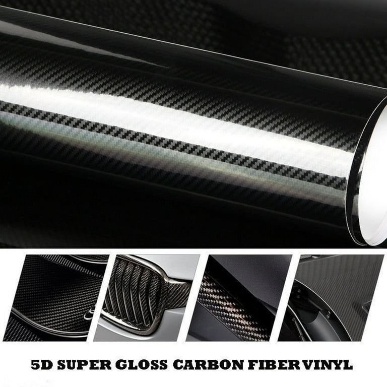 Premium Fibra De Carbono For Car Vinilo Para Autos Carros Negro 1ft x 5ft 5D