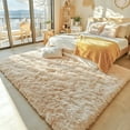thumbnail image 4 of Pentantan Shag Area Rugs, 9ft x 12ft Soft Fluffy Indoor Carpet for Living Room Bedroom Decor, Camel, 4 of 8