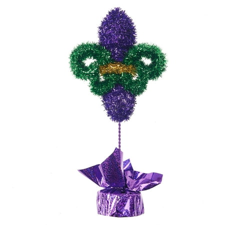 Way To Celebrate Mardi Gras Tinsel Tabletop Decoration Fleur De