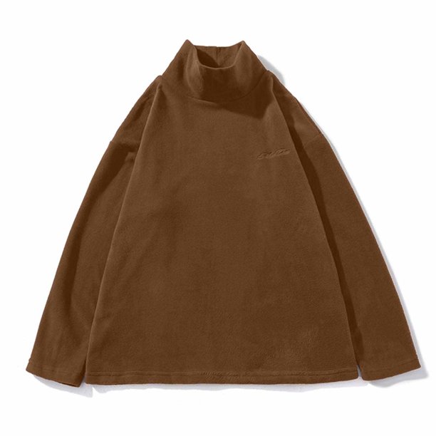 Blusa y camisa de manga larga con cuello alto para hombre, informal, de color liso, sin sombrero, con cuello alto, para cubrir la cabeza, abrigo de poliéster de manga larga para hombre