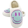 thumbnail image 2 of Comfortable Smiling Face Plush Slippers Upholstered Plush Slippers Green, 2 of 3