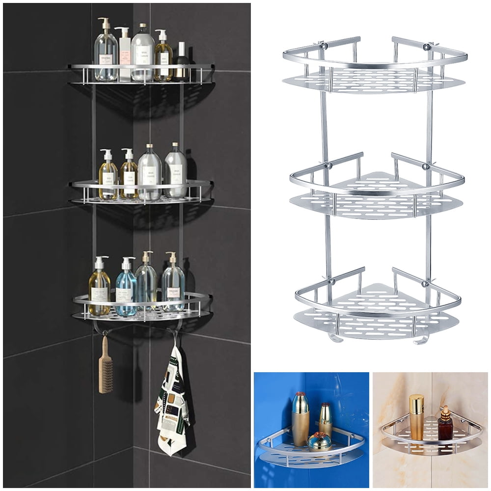 Bathroom Shower Shelf,DrillFree Bathtub Corner Shelf,Shower Caddy