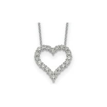 1.00 Carat (Ctw VS1-VS2, E-F) Lab-Grown Diamond Heart Pendant Necklace in 14K White Gold with Chain for Women
