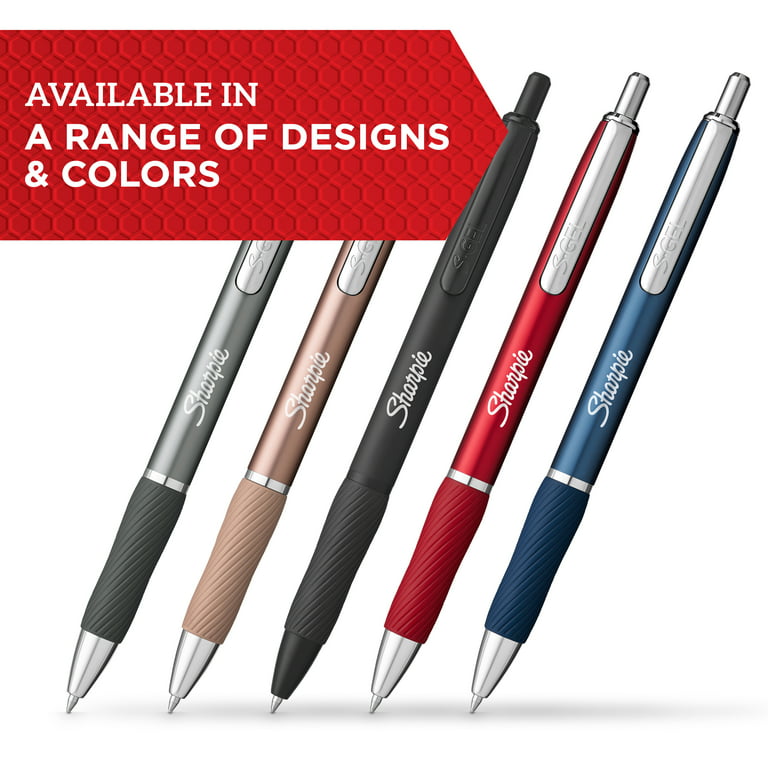 Sharpie S-Gel Gunmetal Blue Ink Retractable Gel Pen Medium with Rubber Grip 10Pens and Pencils