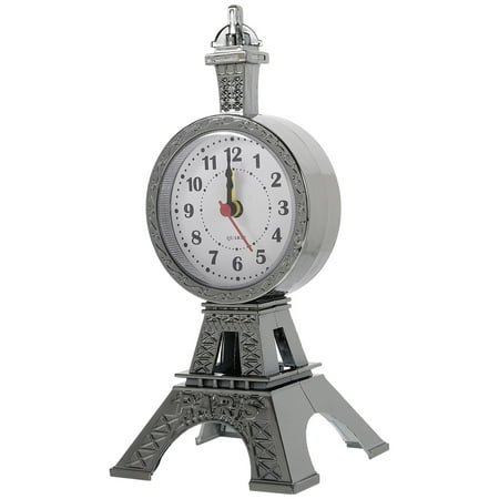 COSMOBETTY Eiffel Tower Bedside Clock 1Pcs Grey Plastic For Home Office Living Room Decor