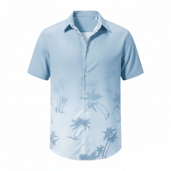 JAJAHO Mens Hawaiian Shirts Short Sleeve Tropical Button Down Collared Shirts Summer Beach Shirt Vacation Clothes Classic Tops
