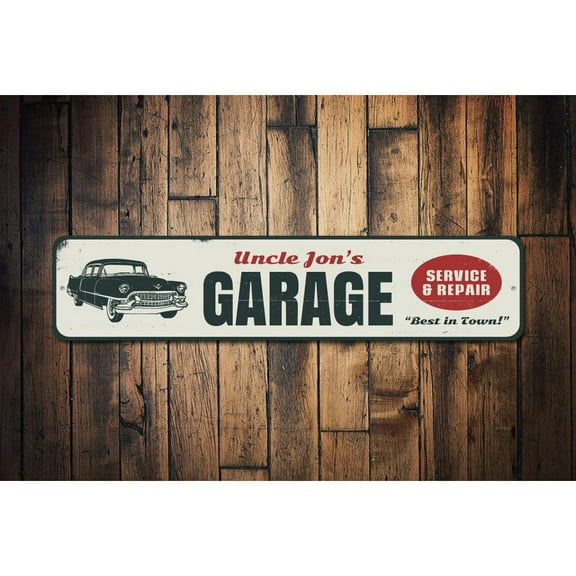 Service & Repair Garage Novelty Sign, Metal Wall Decor - 4x18 inches