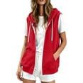 thumbnail image 2 of JOANKDMI Women Sleeveless Jacket Hoodie Full Zip Vest Casual Summer Fall Sweatshirt Activewear with Pockets Drawstring Lightweight Workout Sports Athletic Tops, 2 of 8