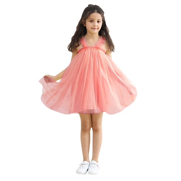 Coerni Baby Girls Toddler Tutu Dress Sleeveless Backless Layered Dresses Birthday Parties Princess Dress Girls Casual Clothes